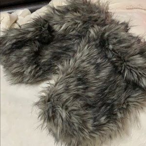 Faux Fur Black and Gray Leg Warmer